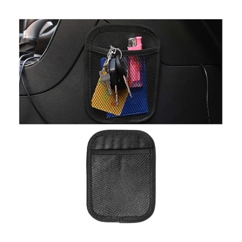 JNNJ Car Storage Organizer Net, Car Sundries Holder Mesh Bag, Self-Adhesive Phone Storage Bag, Vehicles Interior Universal Mini Elastic Rack Multifunctional