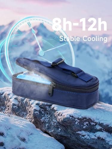 YOUSHARES Insulin Vials Cooler Travel Case - TSA Approved Medication Cool Bag with Ice Box, Insulated Diabetes Organiser Keep Medicine Cool for 10ml Peptides GLP-1 Vial, Diabetic Cold Storage Pouch — view 3