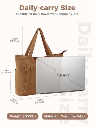 Lekespring Laptop Tote Bag for Women - Large Capacity Shoulder Bag with Zip and Pocket for College School Work Travel Shopping(Orange) — view 3