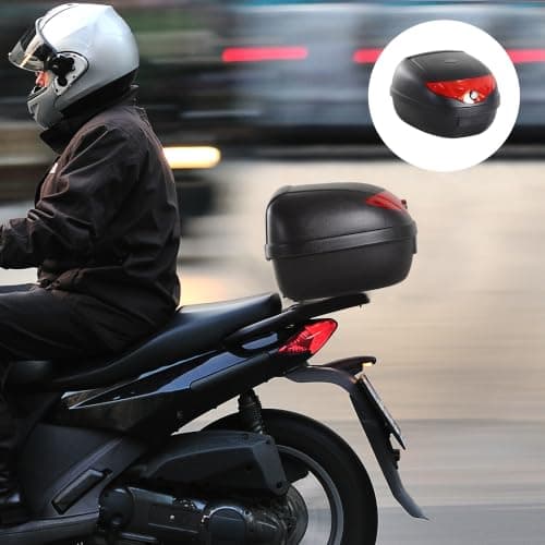 HOMCOM 24L Motorcycle Trunk Hard Tail Bike Top Box Rack Mount Universal — view 2