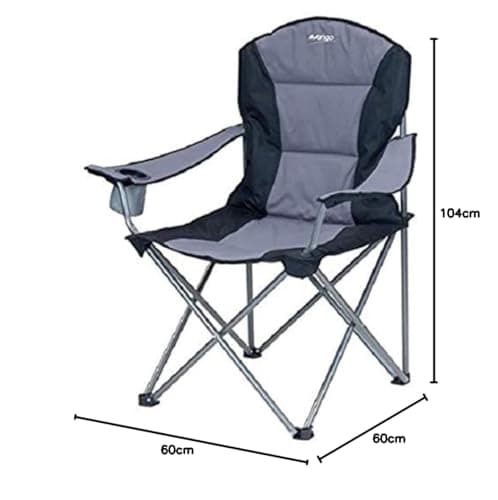 Vango Goliath X-Large Padded Camping Chair for Adults [Amazon Exclusive], Extra Wide Seat with Insulated Drinks Holder, Folding Garden Chair for Outdoors, Fishing, Beach — view 2
