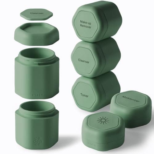 Cadence Travel Container - Skin Care Capsule Set - Magnetic Travel Capsules, eucalyptus, Full Set