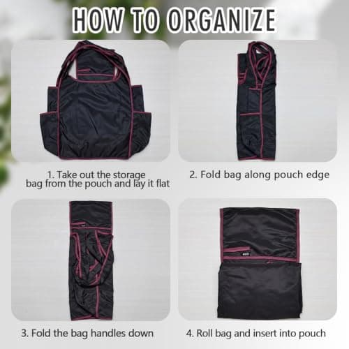 LAILAILE 2-Pack Reusable Shopping Tote – Waterproof, Side Pocket — view 6