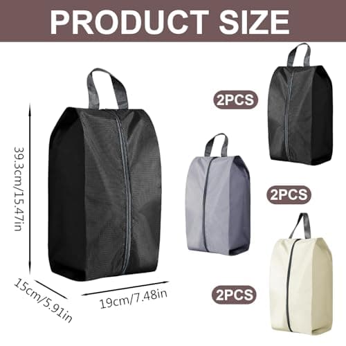 Shoe Bags for Travel, Shoe Bag, 6 Pcs Shoe Bags for Storage, Waterproof Dust Proof Shoe Storage Bags for Football Boots, Golf Shoes, Durable Shoe Travel Bag for Travel and Daily Use — view 2