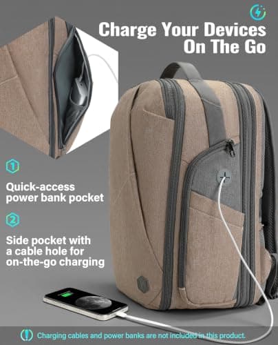 VANKEV Expandable Travel Laptop Backpack Underseat Cabin Bag For EasyJet — view 5