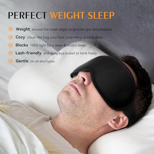Facemoon Blackout Eye Mask 2 Pack - 3D Weighted Sleep Masks for Women Men — view 4
