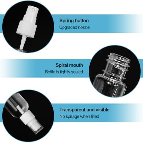 Redamancy 4 Pieces 20 ml Empty Spray Bottle Transparent Plastic Portable Refillable Liquid Travel Cosmetic — view 3