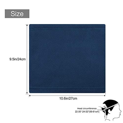TAGVO Winter Fleece Neck Warmer, Soft Double Layer Fleece Thick Thermal Neck Gaiter Elastic Multifunctional Scarf Windproof Skiing Neck Tube Ear Warmer Balaclava Hood Unisex for Outdoor Sports — view 5