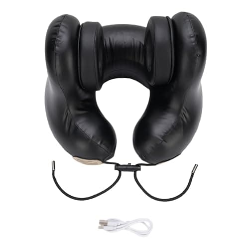 Naroote Travel Neck Pillow with Bluetooth Headset, Wireless Noise Cancelling U Shaped Memory Foam Airplane Pillows with Magnetic Leather Earcups 360º Support for Long Flight — view 6