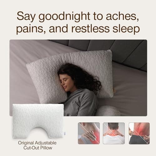 Coop Home Goods Original Cut-Out Adjustable Pillow, Queen Size Bed Pillows for Neck & Head Support, Memory Foam Pillows - Medium Firm for Side Sleeper, CertiPUR-US/GREENGUARD Gold — view 3