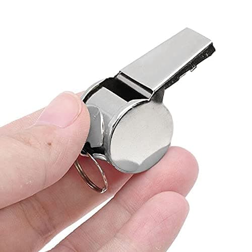 HAADI Sports Whistle for Coaches, Referees and Teachers in Solid Stainless Steel, Loud Cork Pea Sound, Metal Keyring Clip, Football PE School Training and Emergency Use — view 2