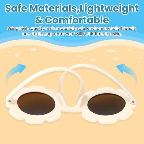 Aurvivia 3 Pcs Kids Sunglasses for Girls,Lightweight Durable UV380 Protection Sunglasses,Cute Heart And Round Flower Glasses,Summer Eyewear for Outdoor,Beach,Travel,Vacation,Party,Take Pictures — view 4