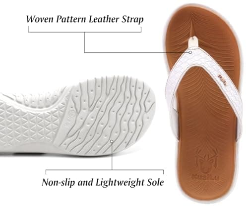 KuaiLu Flip Flops For Women Arch Support Yoga Mat Cushioned Thong Sandals — view 5