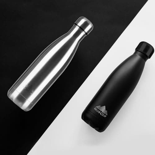 Mont-Clair l'O Stainless Steel Water Bottle, Vacuum Insulated - BPA Free, 12h Hot & 24h Cold Drinks, Metal Water Bottle 500ML Leakproof, Ideal for Adult, Kids, Running - Silver — view 4