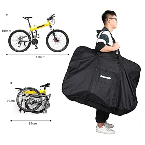 Rhinowalk Folding Bike Bag for 20/26 inch Folding Bikes - Waterproof Bicycle Travel Carrying Case Outdoors Bike Transport Bag for Cars Train Air Travel (Black 26inch) — view 3