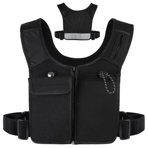 PUGTOW Running Vest Hydration Pack Phone/Bottle Pockets Reflective Unisex
