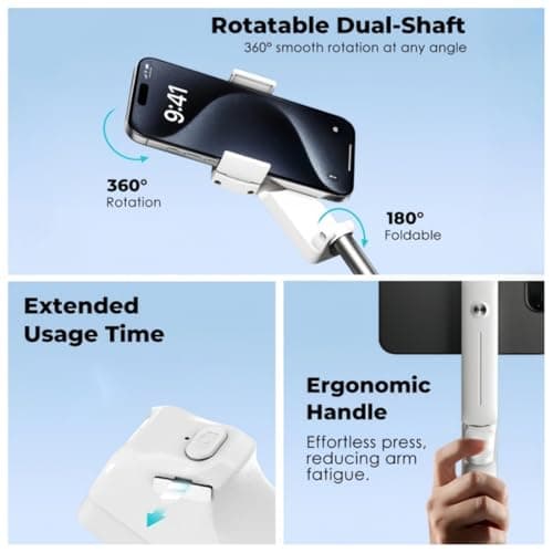 YRREATY Folding Selfie Stick Universal Phone Grip for Most Smartphones — view 6