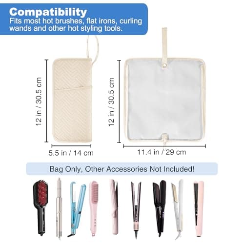 SITHON Hot Iron Holder & Mat Heat, Resistant Hair Tools Travel Bag — view 4