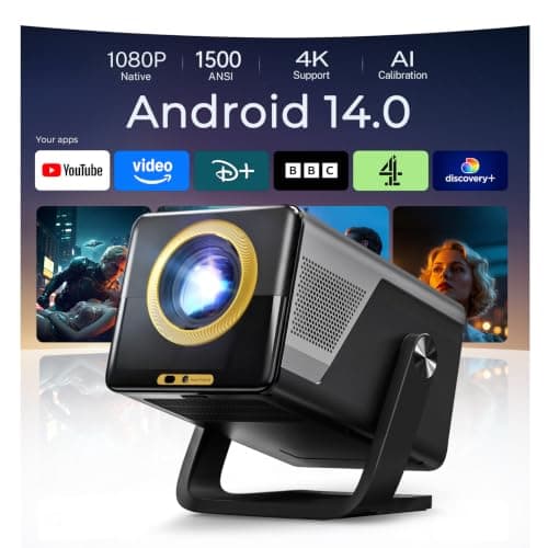 X7 Smart Projector 4K Support Native 1080P AI Voice & App Control 1500 ANSI