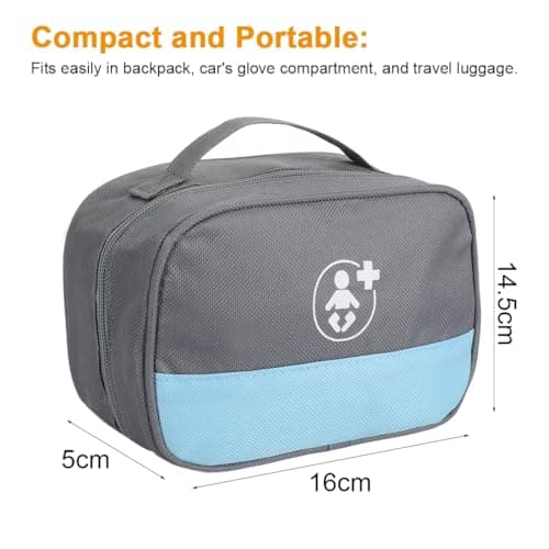 First Aid Kit Bag, 98PCS Small Car Emergency Kits Portable Travel Safety First Aid for Camping Hiking Outdoor Sports Home Emergencies — view 3