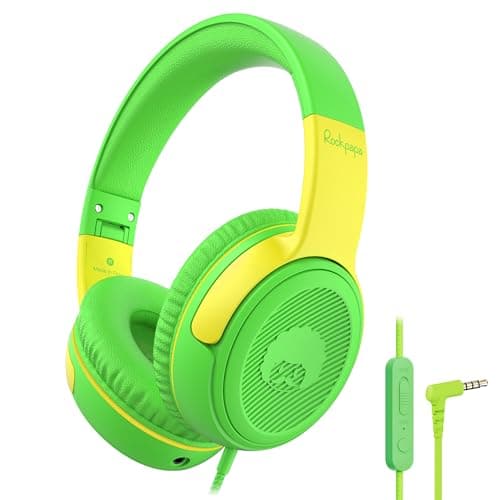 Rockpapa Share1 Kids Headphones Wired with Microphone, 85/94dB Limited