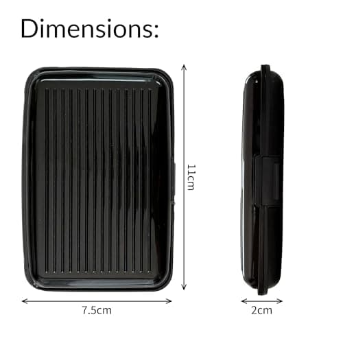 kanta RFID Blocking Credit Card Holder, Card Protector, Aluminium, Business Card Case for Women or Men, Metal ID Organiser Wallet with 6 Slots, Compact and Convenient, Travel Wallet (Black) — view 3
