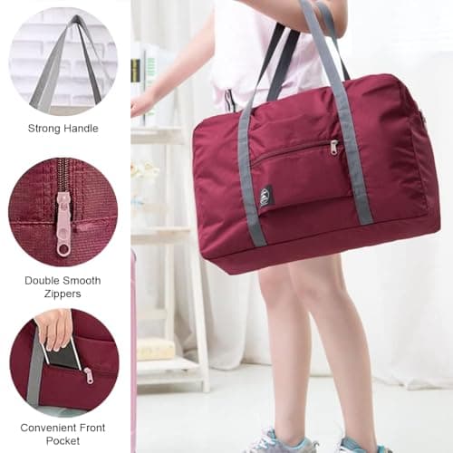 2 Pcs Foldable Travel Bag, Top of Suitcase Bag, Waterproof Duffle Bags — view 3