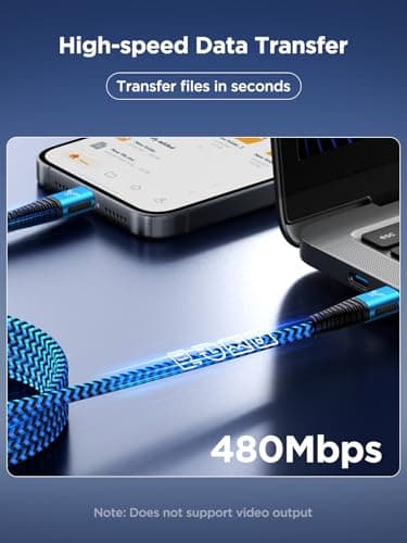 Aioneus 3M USB C to USB C Charger Cable [PD 60W], C to C Charger Cable Fast Charge USB C Braided Lead for iPhone 17 16 15 Pro Max, iPad Pro, Samsung S25 S24 S23 Ultra, Pixel 10 9, LG, Switch etc — view 4