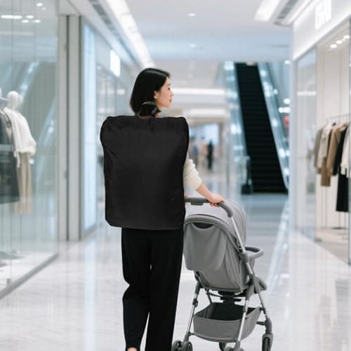 minkissy Stroller Travel Bag Backpack for Airplane Gate Check, Black — view 3