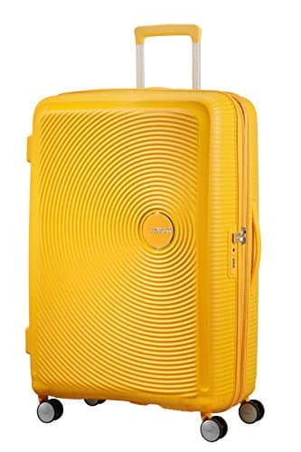American Tourister Soundbox Hard Shell Suitcase 77 cm Large Yellow with Luggage Tags, Papaya pop — view 2