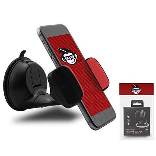 IWIO Sticky Gel Suction Pad Adjustable Grip Mobile Phone Holder Mount compatible withMicromax Canvas Infinity Pro - BLACK