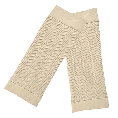 TOYANDONA Women Seamless Arm Shaping Sleeves Nylon Khaki Compression