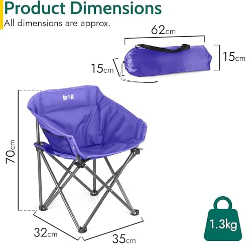 Trail Buzzard Kids Bucket Camping Chair, Purple — view 3