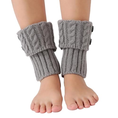Gissroys Portable Short Leg Warmers Knitted Warm Knitted Foot Protectors Compact Design for Travel Commuting and Work Women's Socks