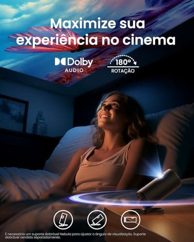 NEBULA Capsule 3 1080p Mini Projector, Smart 200 ANSI-Lumen Portable Projector with Official Google TV, Built-In Netflix, Dolby Digital, 120-Inch Picture, Built-In Battery with 2.5 Hours of Playtime — view 4