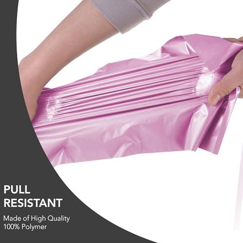 125 Assorted Mixed Pink Mailing Poly Postal Self Seal Bags 5 Sizes 25 from Each iSOUL Extra Small to Large Postage Packaging Assorted Mailers Posting Shipping Post Parcels Package Bags — view 3