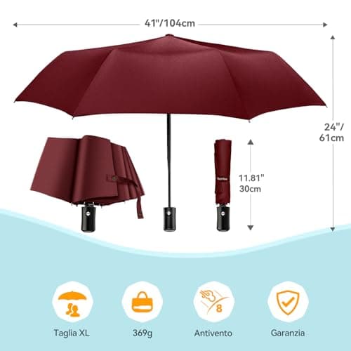 TechRise Umbrella, Compact Strong Windproof Automatic Umbrellas, Folding Lightweight, Portable Travel Golf Umbrella for Rain — view 5