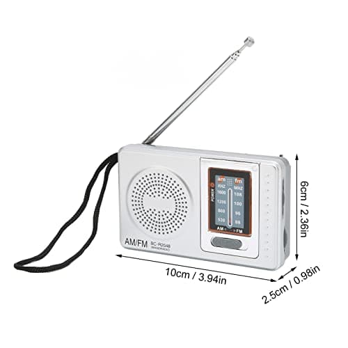 AUNMAS AM FM Radio Pocket Size, AA Battery Operated Portable Radio with — view 4