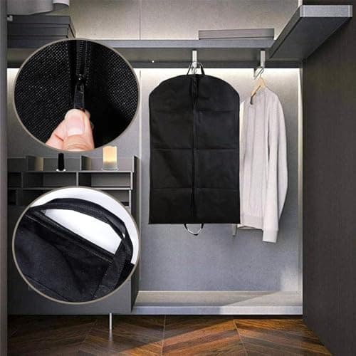 Black Suit Carrier - Reusable Garment Bag with Full Zipper, Perfect for Travel or Home Storage - Breathable Coat and Tuxedo Carrier — view 4
