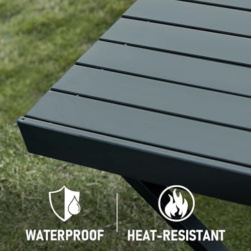 TIMBER RIDGE Folding Camping Table Roll up Height Adjustable 108x71cm Black — view 5