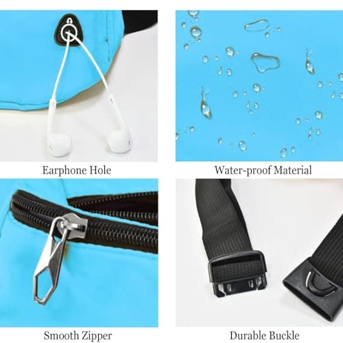 Rosoz Bum Bag, Belt Bag Women's Bum Bag Men's Gifts Sports Hip Bags for Outdoor Travel Running Cycling, sky blue — view 4