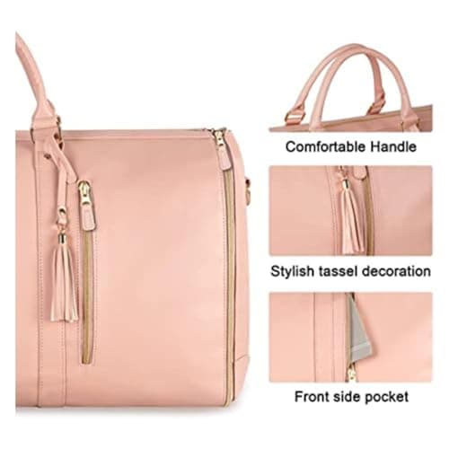 Garment Bag For Travel, Convertible Garment Bag, Garment Duffel Bag, Convertible Carry Garment Bag, Garment Bags For Clothes Travel, 2 In 1 Hanging Suitcase Suit Bag For Women & Men, Pink — view 5