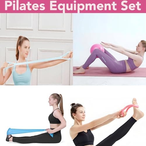 Oursouion 13pc Pilates Ring Set,Pilates Equipment for Women Mini Ball, Resistance Bands & Accessories – Home Pilates Kit for Toning, Strength & Flexibility – Pilates Essential Kit for Beginners — view 4