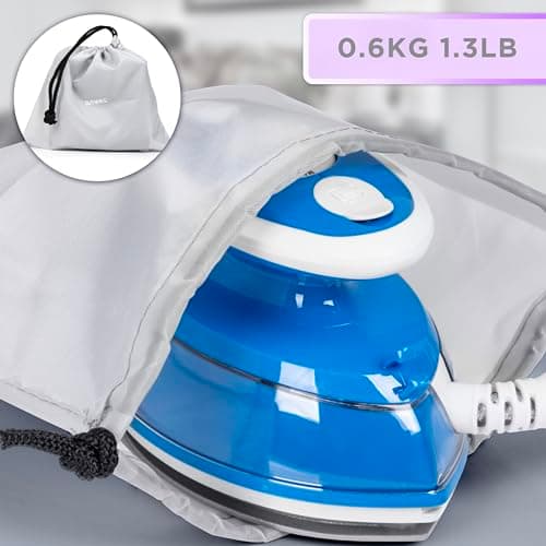 Duronic Travel Iron SI3 BE 400W Mini Irons with Dual Voltage, Variable Temperature Portable 35ml Blue Steam Iron for Holiday Quilting Crafts Compact Design for Travelling — view 5