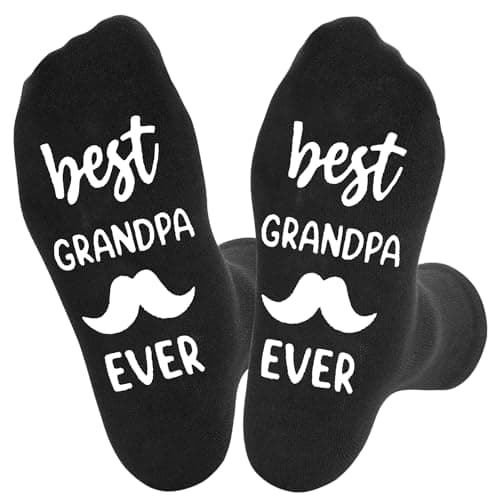 CHEERYMAGIC Father Gifts Dad Gift, Best Grandpa Ever Socks for Him, Novelty for Men Grandpa Socks Breathable Fathers Funny Cotton Crazy Sock Non-Slip Christmas Birthday Present A4HBDJW