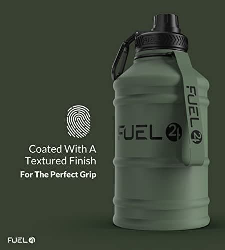 Fuel24 Stainless Steel Jug - 1.3 or 2.2 Litre Water Bottle - Extra Strong, BPA Free, Leak Proof - Large Gym Sports Bottle, 1.3L, 2.2L, Metal Bottle - Colour Options — view 4