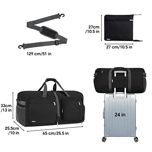 WANDF 65L Large Travel Holdall Duffle Luggage Bag Foldable — view 5