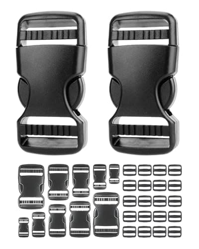 Lammcou Buckle Set Backpack Buckles Plastic POM Quick Release Adjustable, Replacement Strap Buckle for Camping DIY Repair 20mm 25mm 32mm 38mm 50mm (Mixed Size)