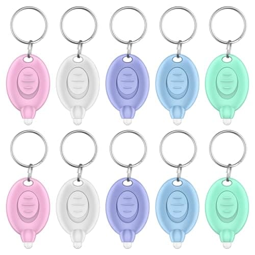 Uniclife 10 Pack LED Keychain Flashlight 5 Color Shells | 12 Lumen Mini Flashlight Keychain, Portable Mini Flashlights Bulk, Tiny Keychain Light for Outdoor, Work, Camping & Hiking