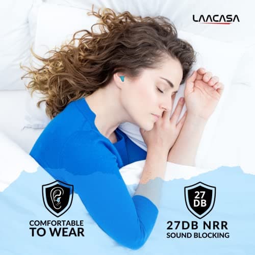 LAACASA Ear Plugs for Sleeping, 7 Pairs Blue with Case, 27dB Noise Cancelling Reusable Silicone Ear Plugs, Waterproof Soft Earplugs for Snoring, Travel, Study, Swimming, Concerts & Work — view 3